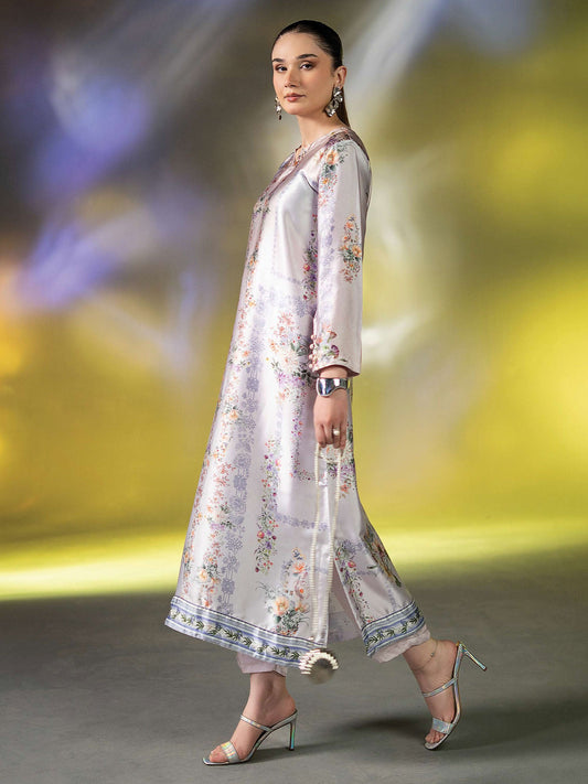 Ally's "Gulzar" Luxury Silk 2-Piece Suit (EA28) - Lilac