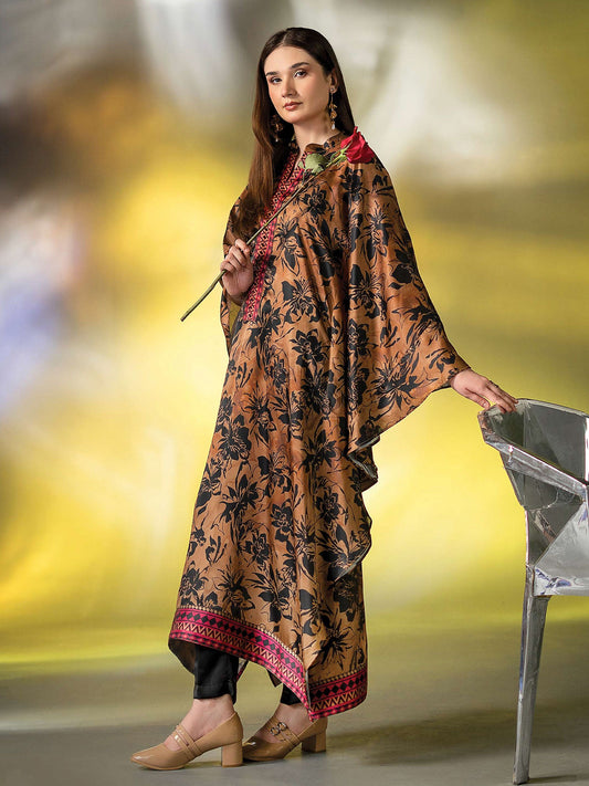 Ally's "Gulzar" Luxury Silk 2-Piece Suit (EA33) - Brown
