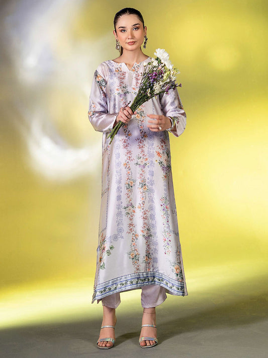 Ally's "Gulzar" Luxury Silk 2-Piece Suit (EA28) - Lilac