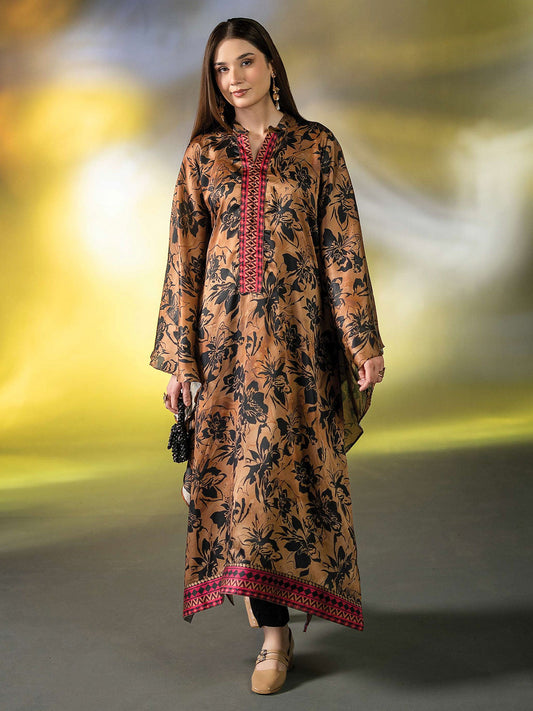 Ally's "Gulzar" Luxury Silk 2-Piece Suit (EA33) - Brown