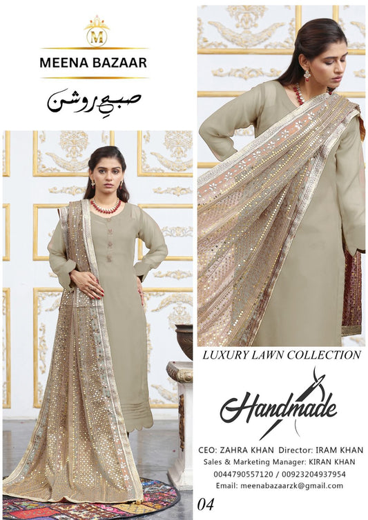 Ntbr Chiffon With Heavy Dupatta - mustard - NTBR